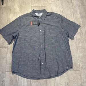 NWT 3XLT Chaps Men's Blue Short Sleeve Button Down Shirt blue chambray